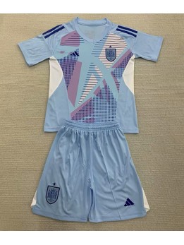 Billige Spania Keeper Hjemmedraktsett Barn EM 2024 Kortermet (+ Korte bukser)